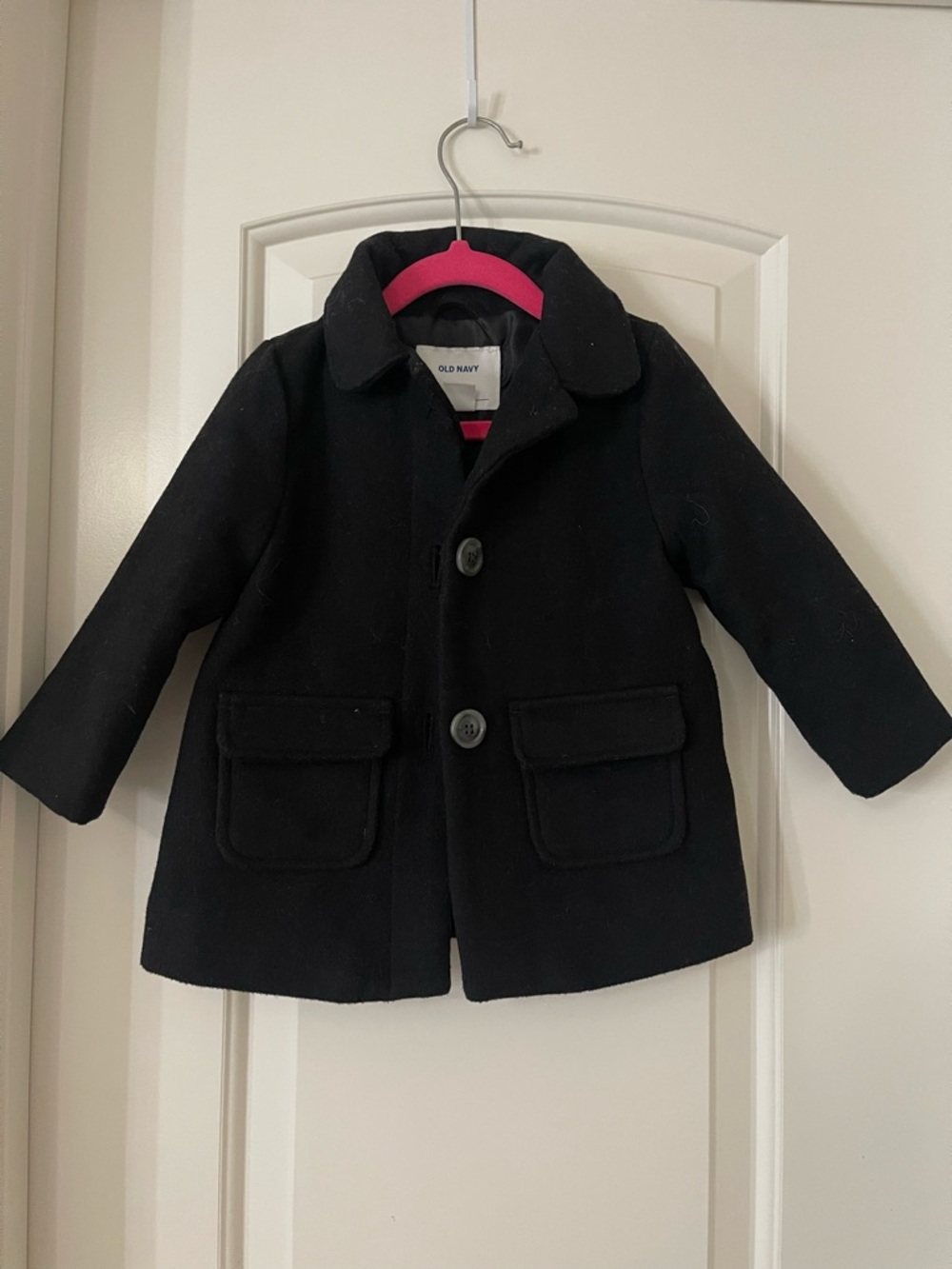 🎀Old Navy Kids' Black Wool-Blend Peacoat